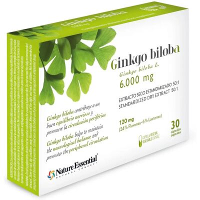 Nature Essential Ginkgo Biloba 6000 mg - Nahrungsergänzungsmittel Nature Essential Ginkgo Biloba 6000 mg - Nahrungsergänzungsmittel