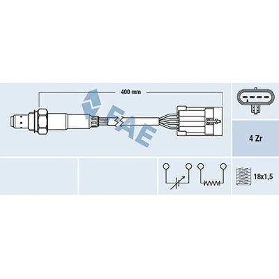 Sonda lambda FAE 8435050618660 - Universale 77004 Sonda lambda FAE 8435050618660 - Universale 77004