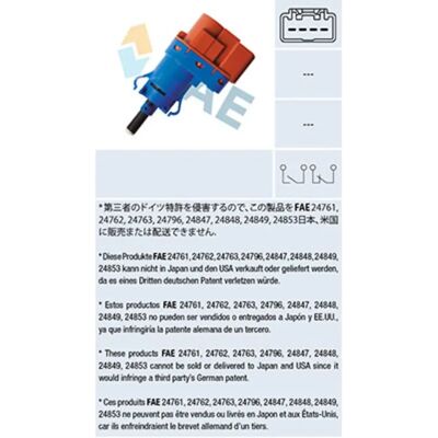 FAE Model 24796 - Brake Light Switch for Fiat, Alfa Romeo, Citroën, Land Rover, Ford FAE Model 24796 - Brake Light Switch for Fiat, Alfa Romeo, Citroën, Land Rover, Ford