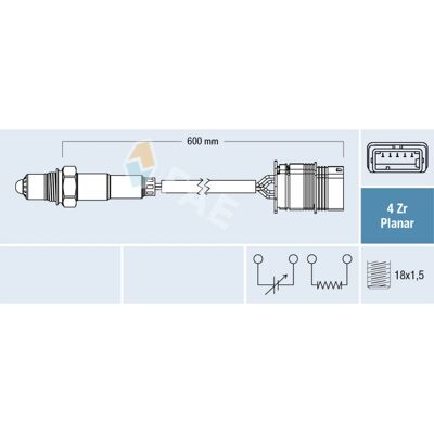 FAE Lambdasonde - 600mm, 4 Kontakte - FAE77761 - Lambda Sensor FAE Lambdasonde - 600mm, 4 Kontakte - FAE77761 - Lambda Sensor