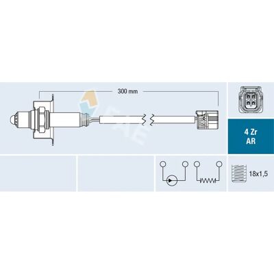 Ανιχνευτής οξυγόνου FAE 75622 - Honda: Civic 8, FR-V, CR-V Ανιχνευτής οξυγόνου FAE 75622 - Honda: Civic 8, FR-V, CR-V