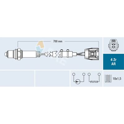 Sonda lambda FAE 75652 - OEM SH01-18-8G1, Comprimento 700mm Sonda lambda FAE 75652 - OEM SH01-18-8G1, Comprimento 700mm