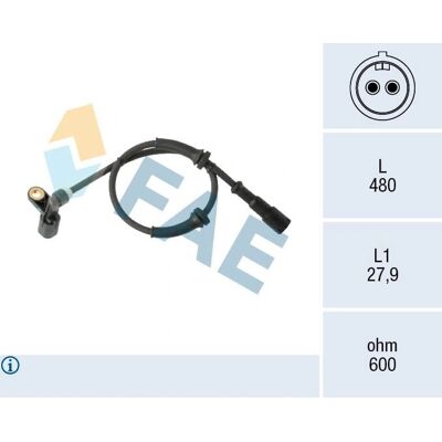 FAE 78574 ABS-sensor - Induktiv til Renault Twingo 1 FAE 78574 ABS-sensor - Induktiv til Renault Twingo 1