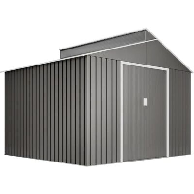 Hoggar Bjorn Metallgartenhaus - 7,25m², Grau/Beige, 10J Garantie - 282x257x222cm Hoggar Bjorn Metallgartenhaus - 7,25m², Grau/Beige, 10J Garantie - 282x257x222cm