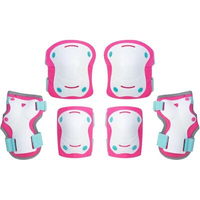 Protections Enfant Olsson - Rose/ Bleu - XS/S - Patins, Vélo - Genouillères, Coudières, Protège-poignets - Publicité Protections Enfant Olsson - Rose/ Bleu - XS/S - Patins, Vélo - Genouillères, Coudières, Protège-poignets - Publicité