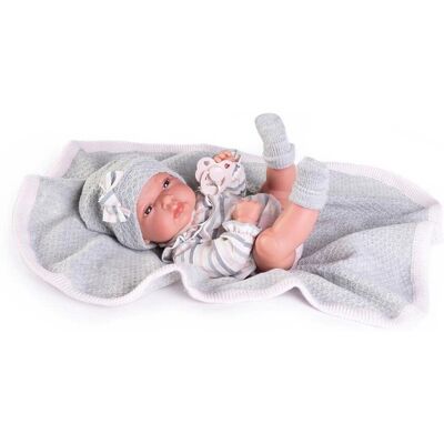 Bambola Antonio Juan Toneta - Bambola realistica grigia 33cm Bambola Antonio Juan Toneta - Bambola realistica grigia 33cm