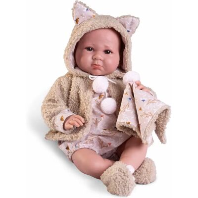 Antonio Juan Luca Baby Doll - 42cm mit Katzenohren auf Kapuze Antonio Juan Luca Baby Doll - 42cm mit Katzenohren auf Kapuze