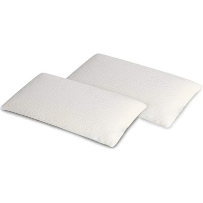 Imperial Confort - Conjunto de 2 almofadas de espuma de memória Aloe Vera - 70cm - Branco Imperial Confort - Conjunto de 2 almofadas de espuma de memória Aloe Vera - 70cm - Branco