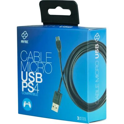 Cable Micro USB a USB Woxter 3m para PS4 - Resistente, Compatible Cable Micro USB a USB Woxter 3m para PS4 - Resistente, Compatible