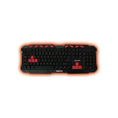 Approx appKUBIC - Teclado para juegos con multimedia y USB - Negro/Rojo Approx appKUBIC - Teclado para juegos con multimedia y USB - Negro/Rojo