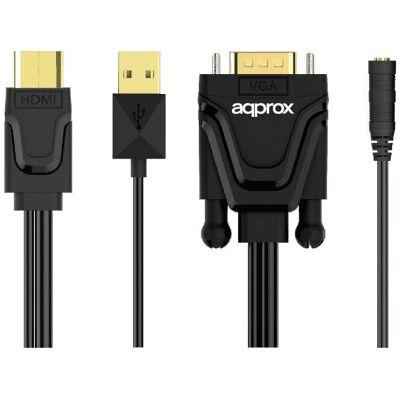Approx APPC22 Adaptador de cable de vídeo - HDMI Tipo A a VGA + Audio Approx APPC22 Adaptador de cable de vídeo - HDMI Tipo A a VGA + Audio