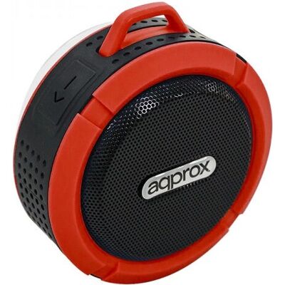 Approx Haut-parleur Bluetooth portable - Étanche, 3W, MicroSD, Noir/Rouge Approx Haut-parleur Bluetooth portable - Étanche, 3W, MicroSD, Noir/Rouge