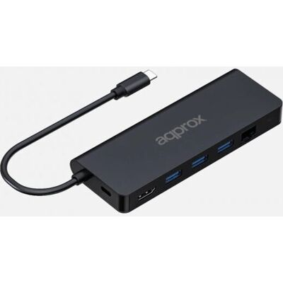 Estación de acoplamiento Approx APPC53 - USB-C, 8 en 1, Negro Estación de acoplamiento Approx APPC53 - USB-C, 8 en 1, Negro