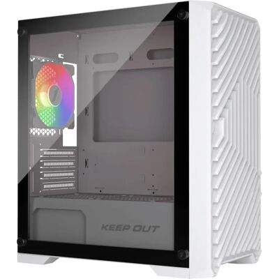 Caja de ordenador KeepOut XC-220W Blanco ATX con panel de vidrio y 4 ventiladores Caja de ordenador KeepOut XC-220W Blanco ATX con panel de vidrio y 4 ventiladores
