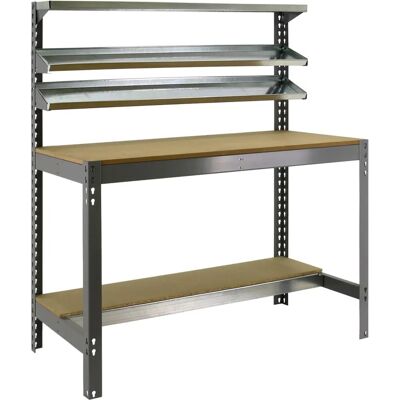 Banc de travail Simonrack BT1 Gris/Bois - Industriel 600kg - Publicité Banc de travail Simonrack BT1 Gris/Bois - Industriel 600kg - Publicité