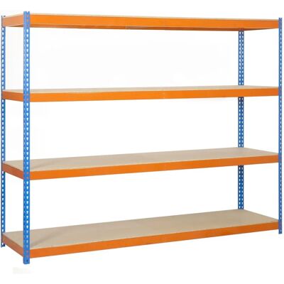 SimonRack Estantería de carga media - Azul, Naranja, Madera - Estantería SimonRack Estantería de carga media - Azul, Naranja, Madera - Estantería