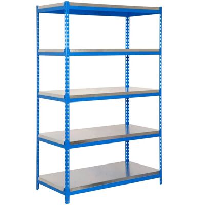 Étagère métallique Simonrack 1206-5 Bleu/Galva - Stockage Industriel - Publicité Étagère métallique Simonrack 1206-5 Bleu/Galva - Stockage Industriel - Publicité