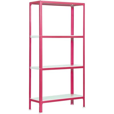Estantería de Metal Rosa/Blanco Homeclick - 4 estantes - 160x80x40 cm - Pesada Estantería de Metal Rosa/Blanco Homeclick - 4 estantes - 160x80x40 cm - Pesada