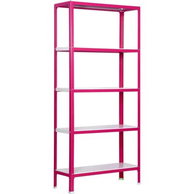 Estantería metálica Simonrack - 5 baldas - Rosa/Blanco - Uso doméstico Estantería metálica Simonrack - 5 baldas - Rosa/Blanco - Uso doméstico