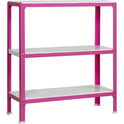 Estantería metálica Simon Home - 900x1000x300mm, Rosa/Blanco - Estantería Estantería metálica Simon Home - 900x1000x300mm, Rosa/Blanco - Estantería
