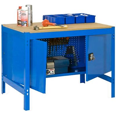 Simonrack Modèle BT0 - Banc de travail robuste avec armoire - Publicité Simonrack Modèle BT0 - Banc de travail robuste avec armoire - Publicité