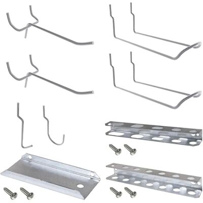 Simonrack 9-teiliges Panelclick-Zubehör - Regale & Haken Simonrack 9-teiliges Panelclick-Zubehör - Regale & Haken