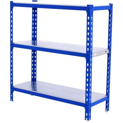 Scaffali metallici SimonRack 900x1100x400mm - 3 mensole regolabili - Blu/Galva Scaffali metallici SimonRack 900x1100x400mm - 3 mensole regolabili - Blu/Galva