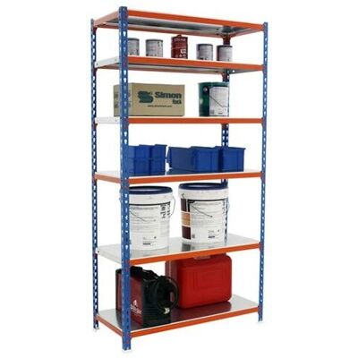 SimonRack Scaffale in metallo 6/400 Blu/Arancione/Galv - Scaffale SimonRack Scaffale in metallo 6/400 Blu/Arancione/Galv - Scaffale