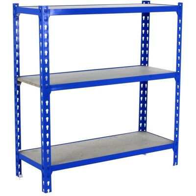 SimonRack Étagère métallique 3/500 Bleu/Bois - Rangement avec 3 étagères - Publicité SimonRack Étagère métallique 3/500 Bleu/Bois - Rangement avec 3 étagères - Publicité