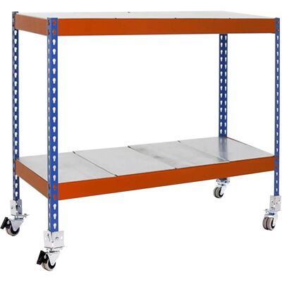 Simon Rack Metallregal - Blau/Orange/Grau, 90x120x60cm Simon Rack Metallregal - Blau/Orange/Grau, 90x120x60cm