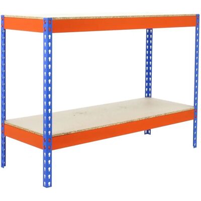 Scaffale Ecoforte 1207-2 di Simon Rack - 900x1200x750 - Blu/Arancione/Legno Scaffale Ecoforte 1207-2 di Simon Rack - 900x1200x750 - Blu/Arancione/Legno