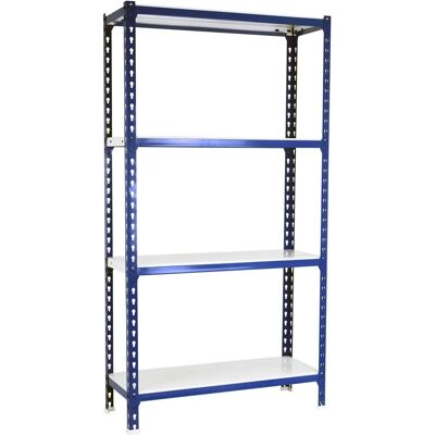 Estantería metálica SimonRack - 4 estantes - Azul/Blanco - 1500mm Estantería metálica SimonRack - 4 estantes - Azul/Blanco - 1500mm