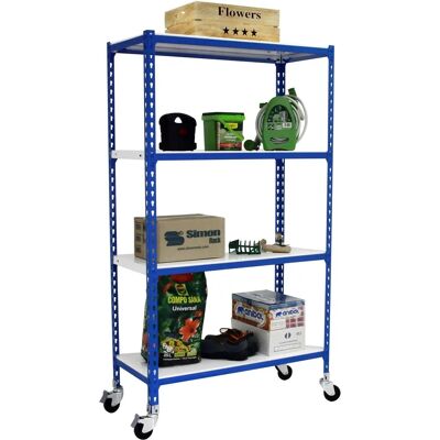 Simonclick Modelo 4/500 1500 Estantería Metálica Azul/Blanca - Estante Simonclick Modelo 4/500 1500 Estantería Metálica Azul/Blanca - Estante