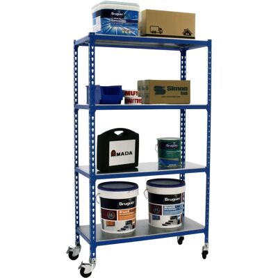 Scaffale in Metallo Simonrack - 1500x1100x500 mm, 4 Ripiani, Azzurro/Galv Scaffale in Metallo Simonrack - 1500x1100x500 mm, 4 Ripiani, Azzurro/Galv