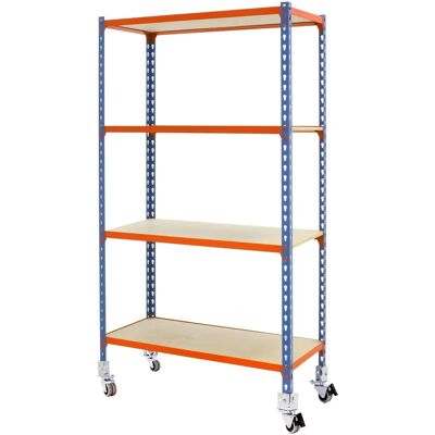 Scaffale Maderclick Mobile 4/300 1500 Blu/Arancione - Scaffale Scaffale Maderclick Mobile 4/300 1500 Blu/Arancione - Scaffale