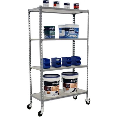 Scaffale metallico Maderclick 4/500 1500 Grigio/Legno - Metal Shelf Scaffale metallico Maderclick 4/500 1500 Grigio/Legno - Metal Shelf