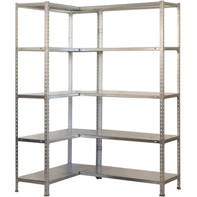 Étagère d'angle galvanisée Simonrack - 1800x900x300 - Étagère en métal - Publicité Étagère d'angle galvanisée Simonrack - 1800x900x300 - Étagère en métal - Publicité