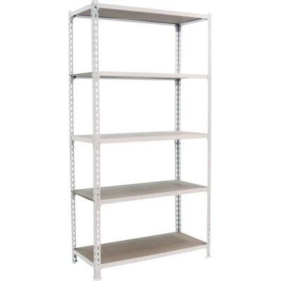 Libreria metallica SimonRack - 1800x900x300 mm - 5 mensole in legno - Bianco/Marrone - Pesante Libreria metallica SimonRack - 1800x900x300 mm - 5 mensole in legno - Bianco/Marrone - Pesante