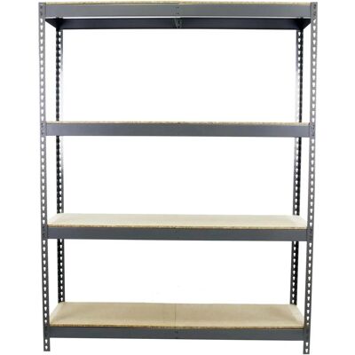 Étagère robuste en acier SimonRack - Gris/bois - 1204-4 - Étagère - Publicité Étagère robuste en acier SimonRack - Gris/bois - 1204-4 - Étagère - Publicité