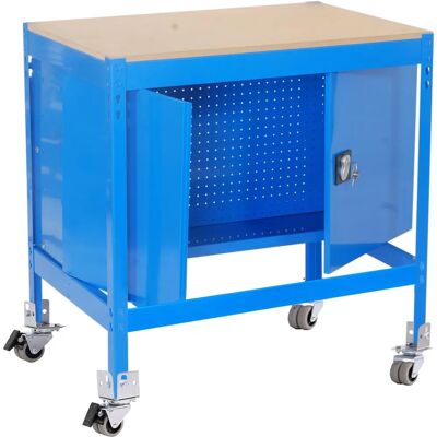 Simon Rack Mobile BT0 Metallarbeitstisch - Blau/Holz Simon Rack Mobile BT0 Metallarbeitstisch - Blau/Holz