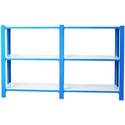 Simon Rack Estanteria in Acciaio - Blu/Bianco - 3 Ripiani - 180x30x100cm Simon Rack Estanteria in Acciaio - Blu/Bianco - 3 Ripiani - 180x30x100cm
