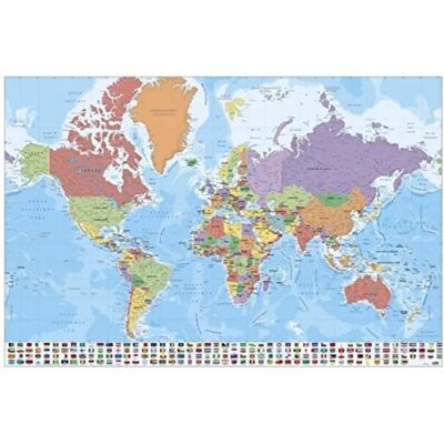 Marke Weltkarte Flaggen Plakat - Bildungs Wandkunst Marke Weltkarte Flaggen Plakat - Bildungs Wandkunst