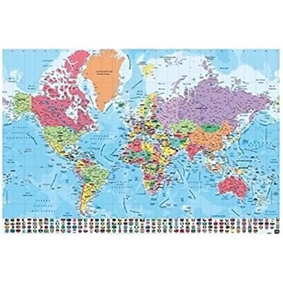 Grupo Erik Poster Mappa del Mondo PT Fisica Politica - Poster Grupo Erik Poster Mappa del Mondo PT Fisica Politica - Poster