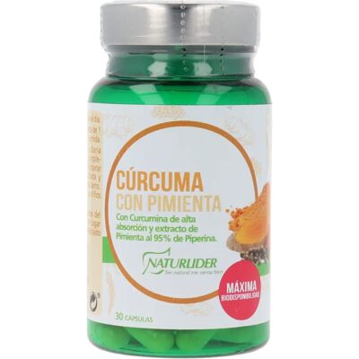 Naturlider Cúrcuma con Pimienta - Complemento Alimenticio - 30 Cápsulas Naturlider Cúrcuma con Pimienta - Complemento Alimenticio - 30 Cápsulas