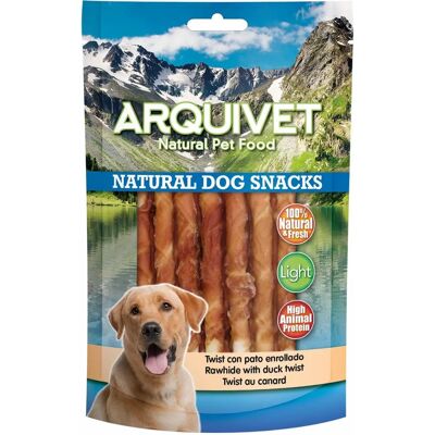 Arquivet Twist met Gerolde Eend 13cm - Honden Snack - Natuurlijk Arquivet Twist met Gerolde Eend 13cm - Honden Snack - Natuurlijk