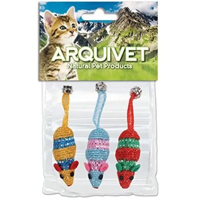 Kit de jouets pour chats ARQUIVET - Couleurs variées - 3 souris Kit de jouets pour chats ARQUIVET - Couleurs variées - 3 souris