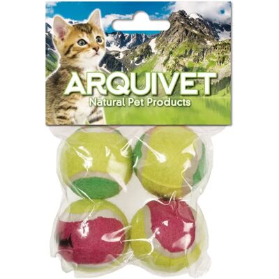 ARQUIVET Cat Toy Balls - Set of 4 Tennis Balls - 4.5cm ARQUIVET Cat Toy Balls - Set of 4 Tennis Balls - 4.5cm