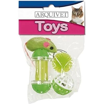 Arquivet Macska Játék Szett - 4 Zöld Kis Játék Arquivet Macska Játék Szett - 4 Zöld Kis Játék