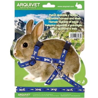 Modèle Arquivet - Harnais ajustable pour lapins - Bleu Modèle Arquivet - Harnais ajustable pour lapins - Bleu