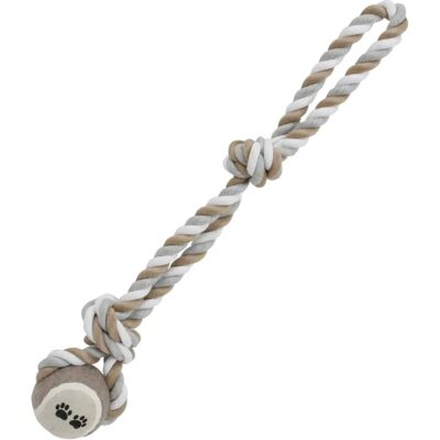 Jouet pour chiens Arquivet - Corde en coton à double nœud avec balle de tennis - Jouet pour chiens Jouet pour chiens Arquivet - Corde en coton à double nœud avec balle de tennis - Jouet pour chiens